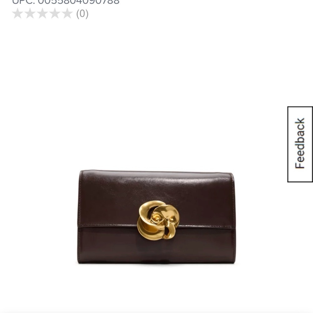 Ted Baker Black Clutch with Gold Floral Twist Lock